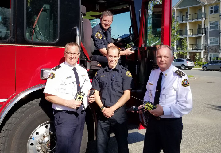 Township of Langley firefighters with the latest in radio communications equipment.